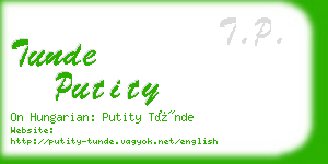 tunde putity business card